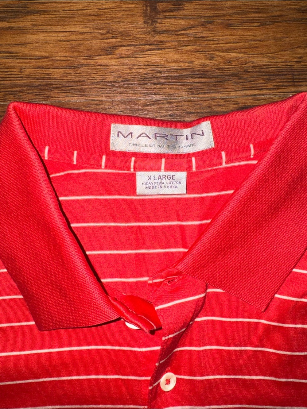 Vintage Martin Red Striped Polo Shirt